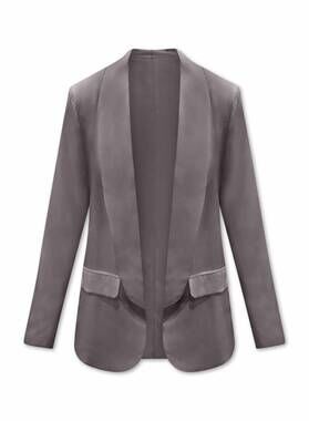 NEW NOUVELLE / SILK95FIVE women's la blazer with flat pockets in dolphin grey